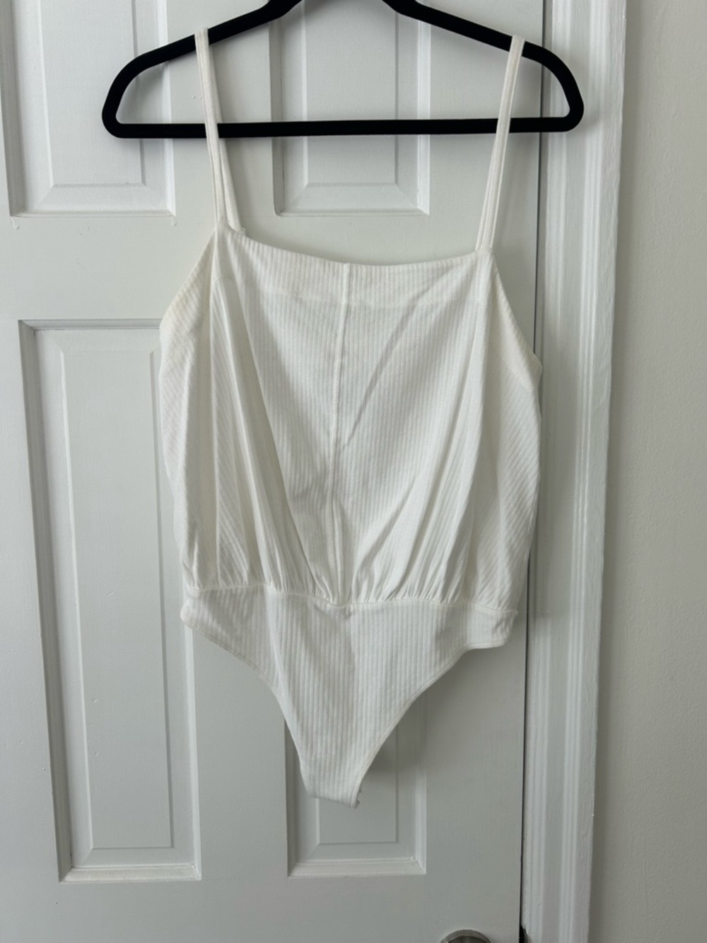 Free People White Ribbed Tank Bodysuit